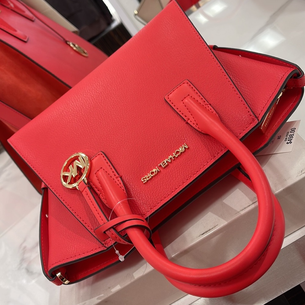 Michael Kors Avril Small Signature PVC Top Zip Satchel Crossbody Bag - Picture 7 of 9
